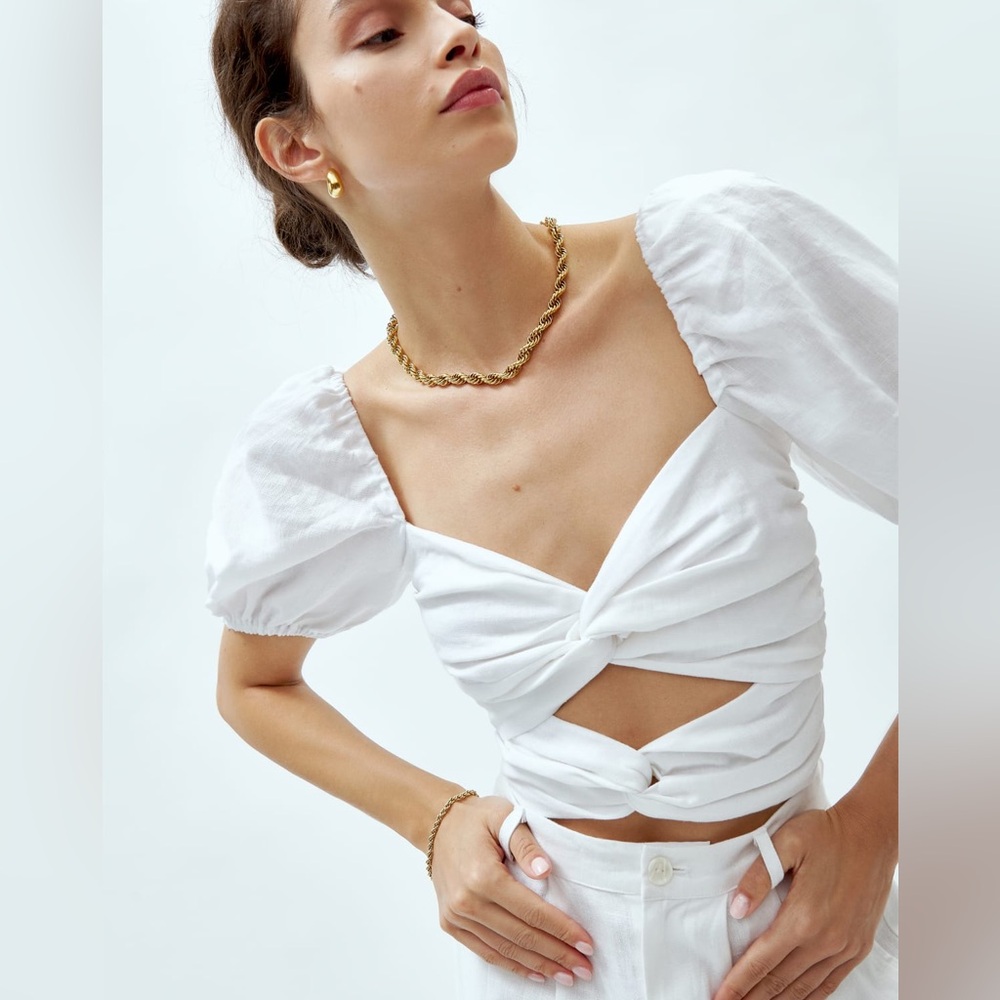 Reformation Karina Linen Top